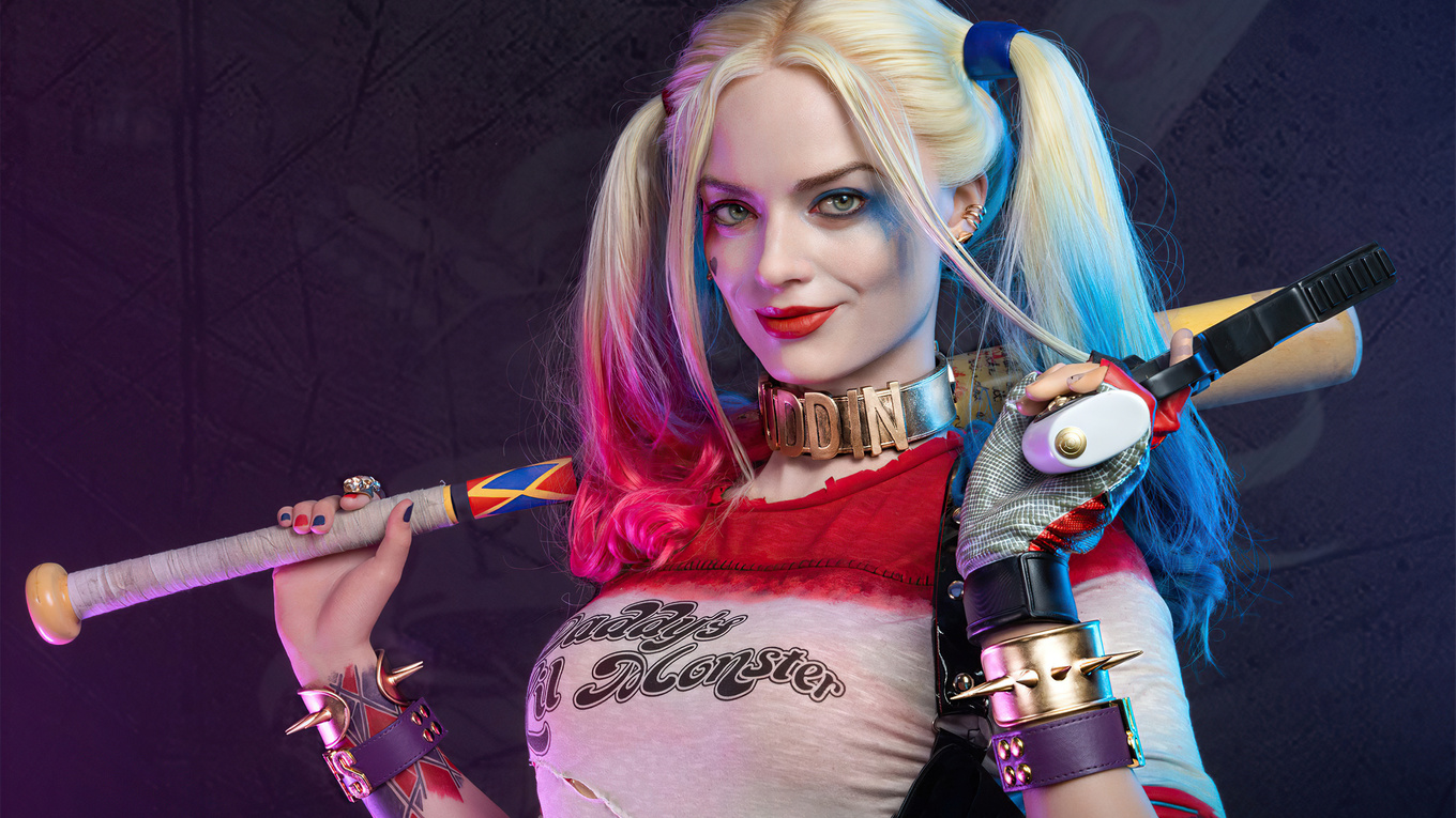 1360x765 Harley Quinn X Margot Robbie 4k 1360x765 Resolution HD 4k ...