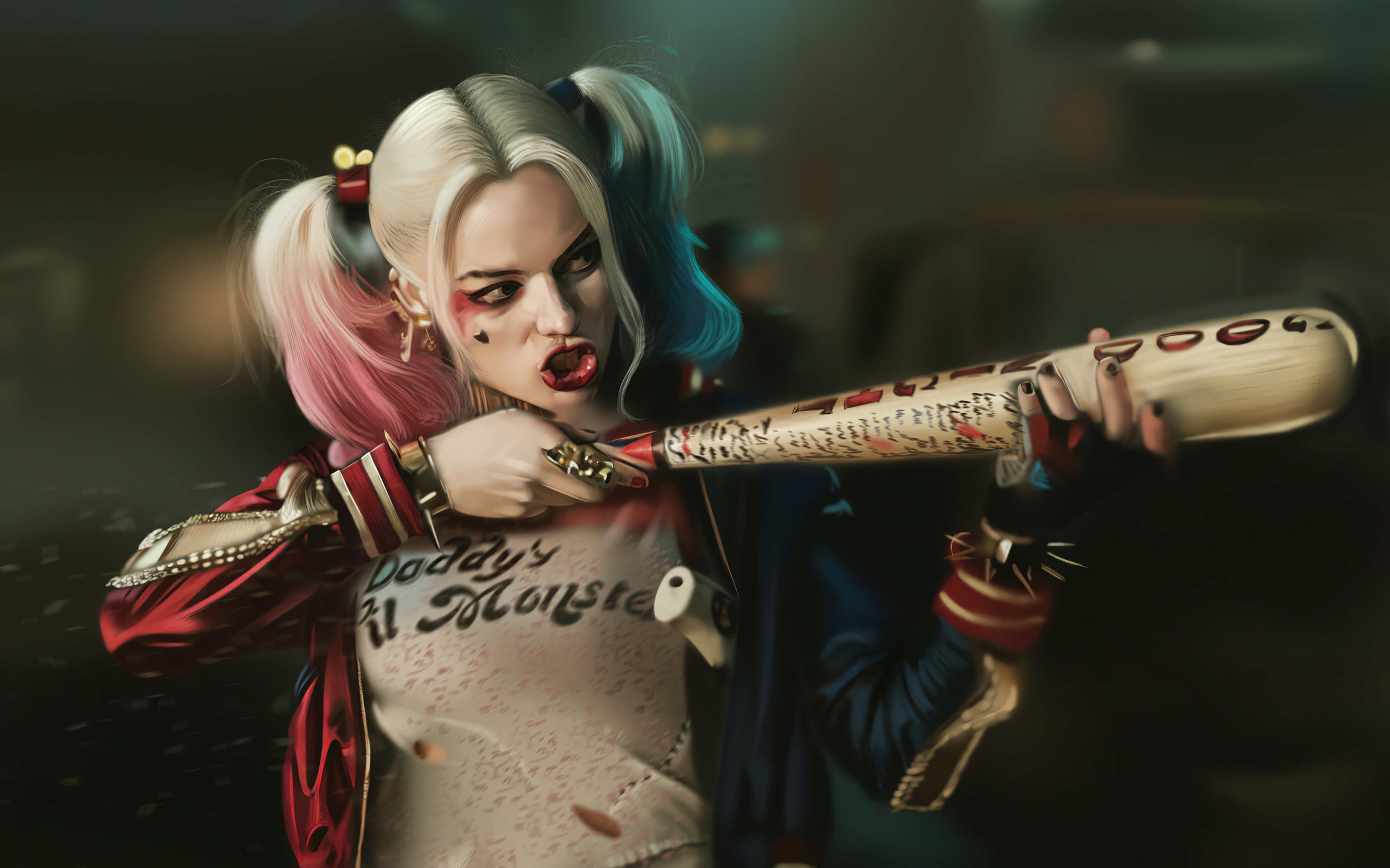 Harley Quinn Bra Wallpaper 4K