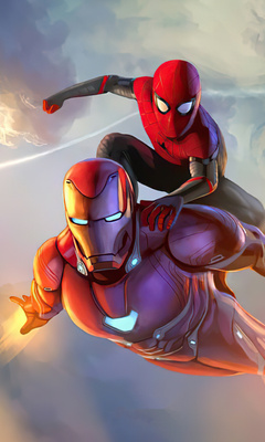 240x400 Iron Man Spider Man Come Together Acer E100,Huawei,Galaxy S Duos,LG  8575 Android HD 4k Wallpapers, Images, Backgrounds, Photos and Pictures