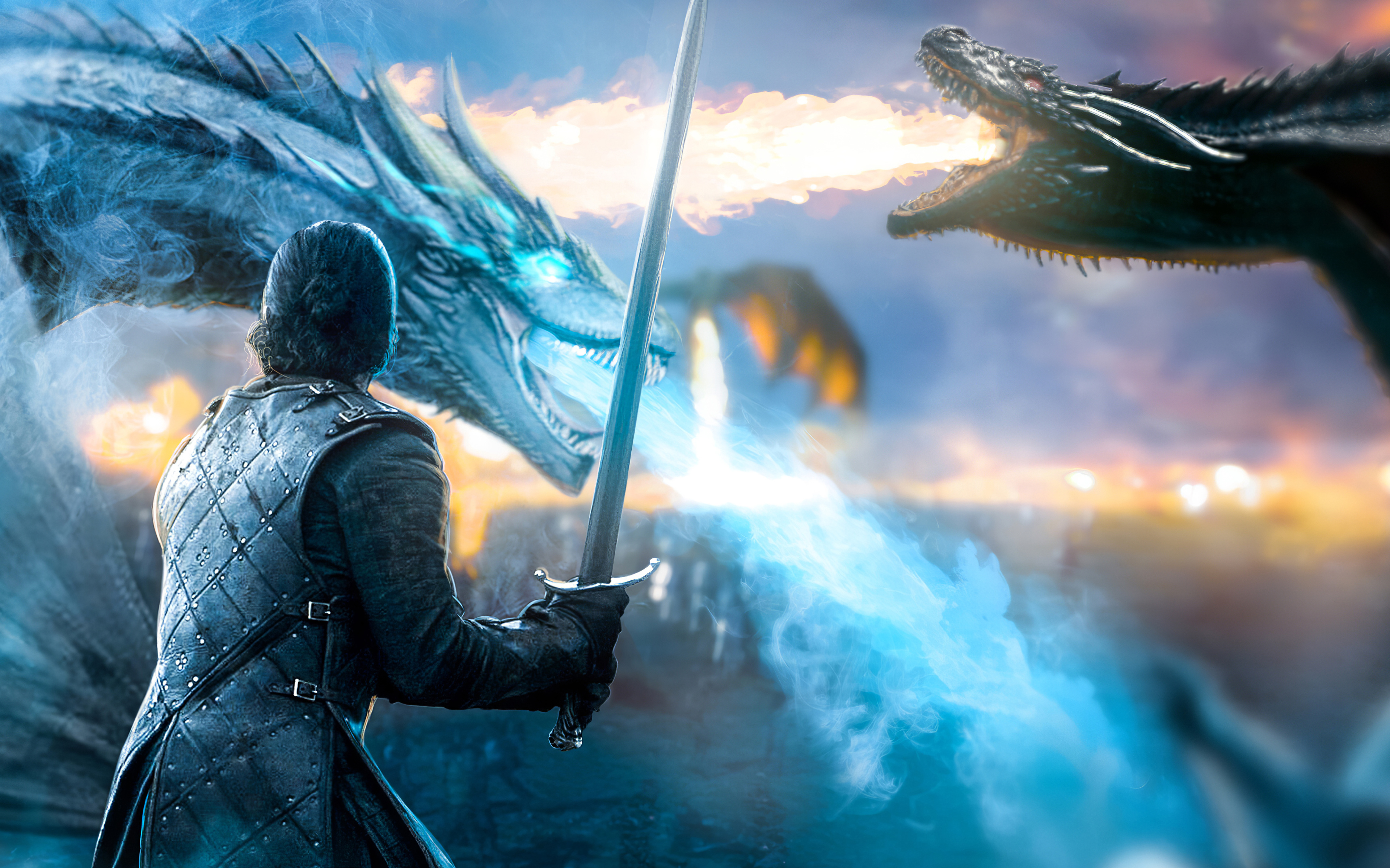 3840x2400 Jon Snow Game Of Thrones Dragon 4K ,HD 4k Wallpapers,Images ...