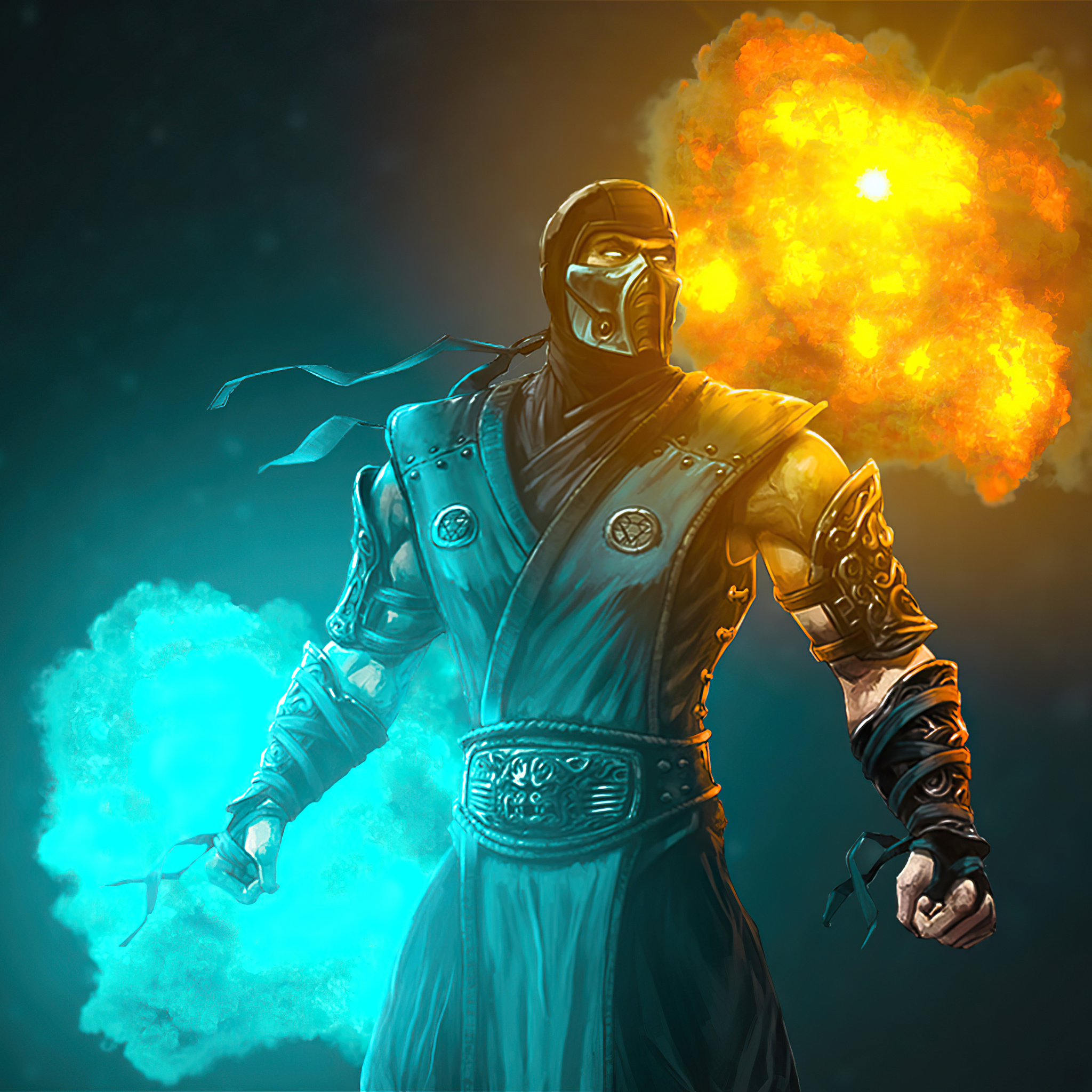 2048x2048 Sub Zero Mortal Kombat Fire And Ice 4k Ipad Air ,HD 4k ...