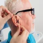 man with hearing aid