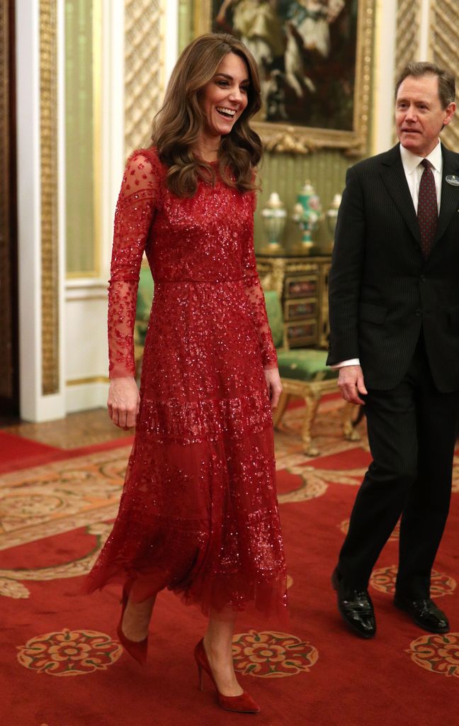 Princess Kate wearing the Needle & Thread dress at Buckingham Palace on January 20, 2020 