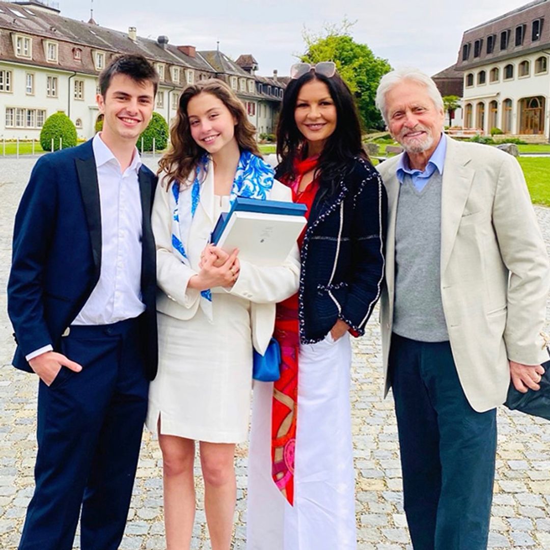 Michael Douglas and Catherine Zeta-Jones with their children Carys and Dylan Douglas