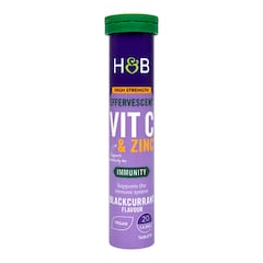 High Strength Effervescent Vit C & Zinc Blackcurrant Flavour 20 Tablets