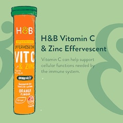 High Strength Effervescent Vit C & Zinc Orange Flavour 20 Tablets