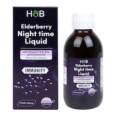 Elderberry Night time with Vitamin C&D, Zinc & Chamomile 200ml Liquid