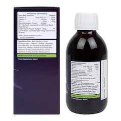 Elderberry Night time with Vitamin C&D, Zinc & Chamomile 200ml Liquid