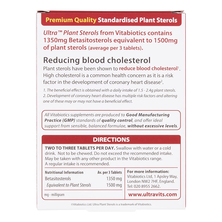 Vitabiotics Ultra Plant Sterols 30 Tablets image 2