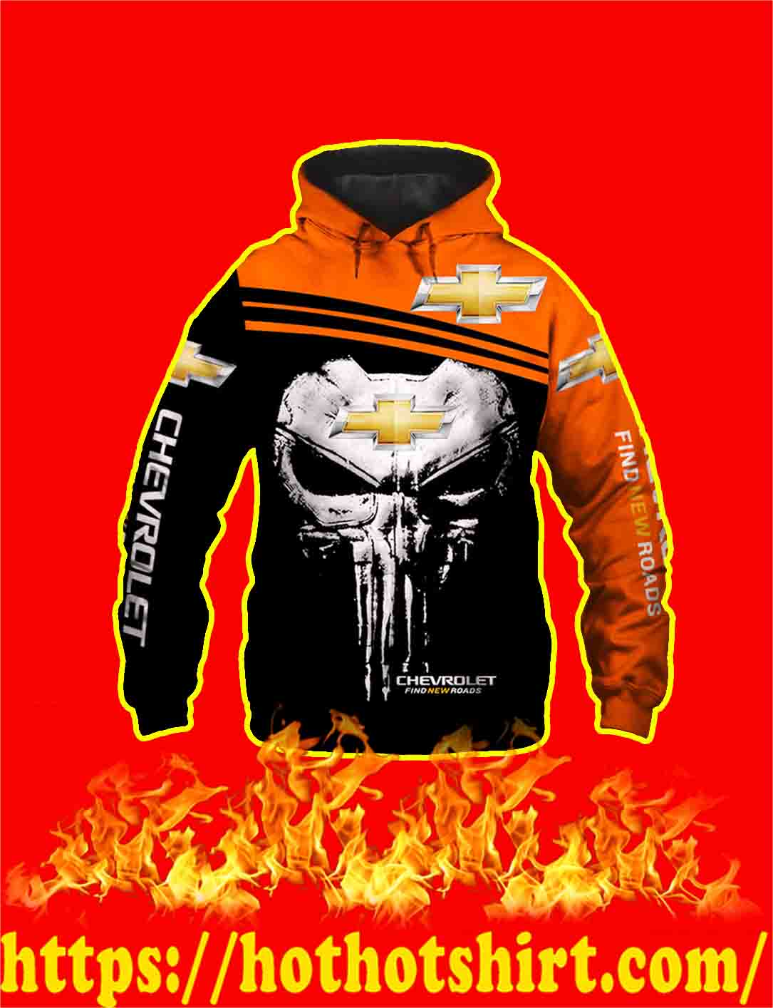 Punisher Skull Chevrolet 3d Hoodie and Zip Hoodie