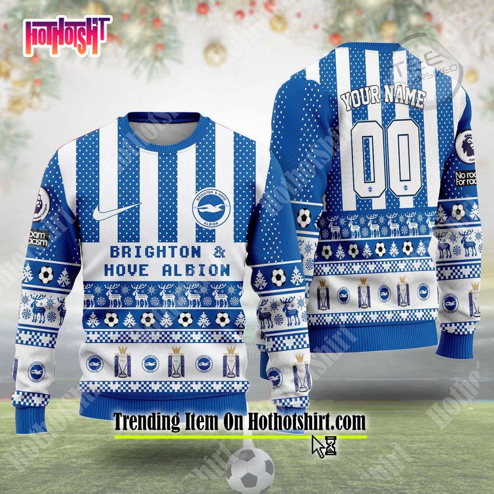 Brighton Hove Custom Name Number Ugly Sweater