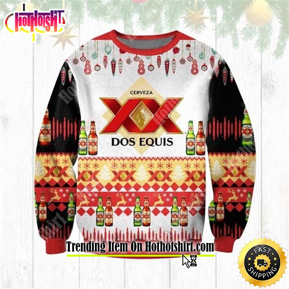 Christmas Holiday Drinking Xx Dos Equis Ugly Christmas Sweater