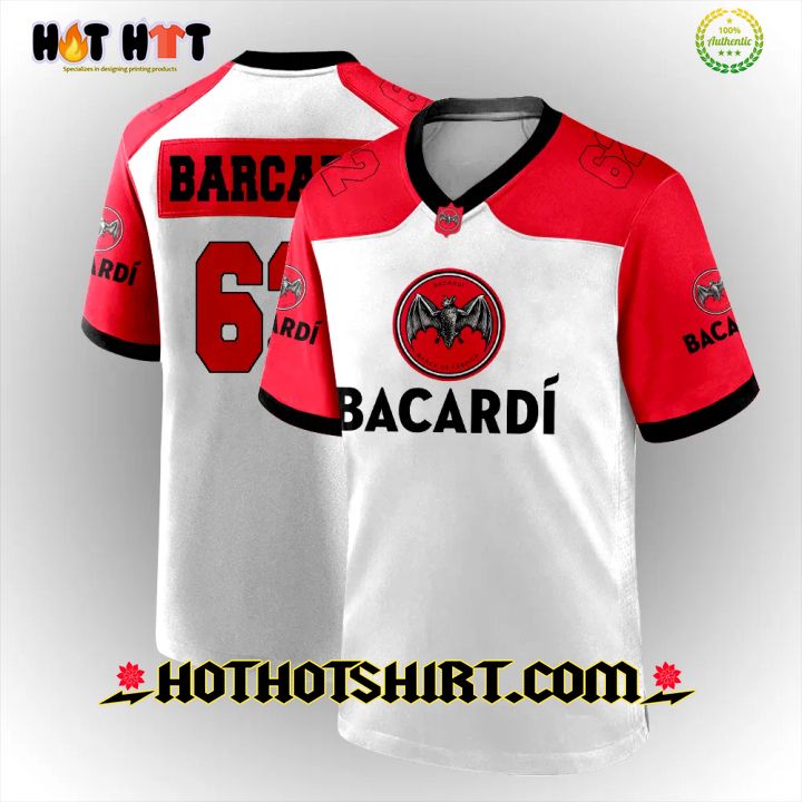 Bacardi Rum White Red Custom American Football Jersey