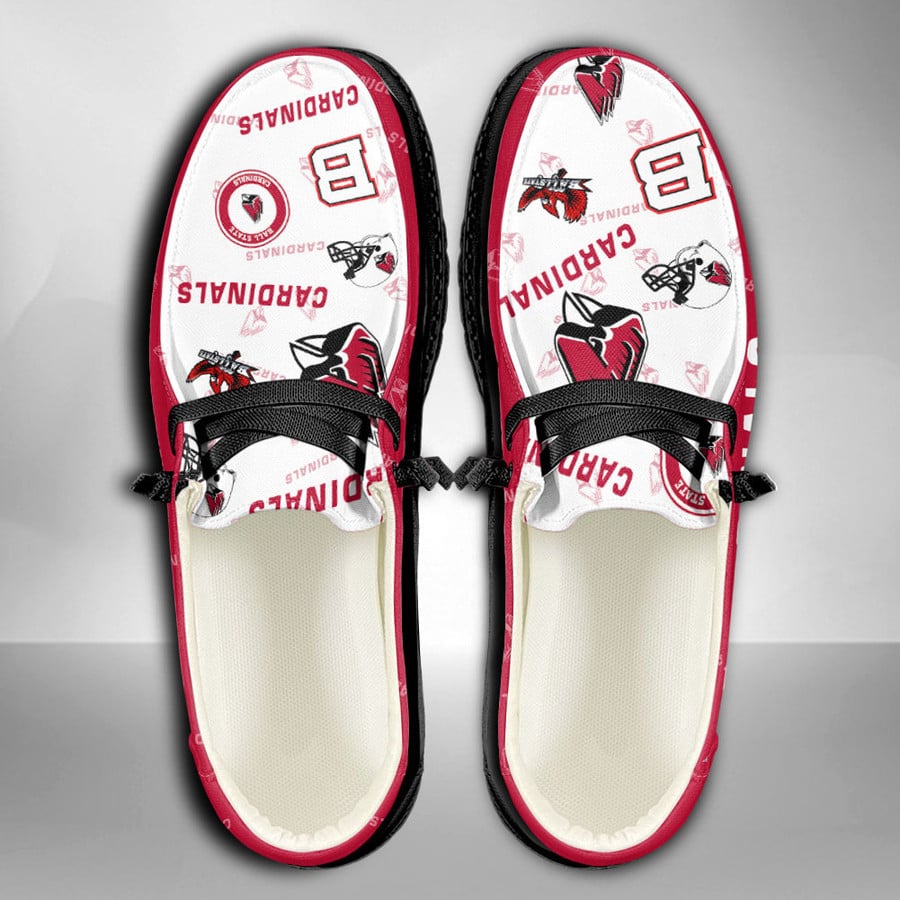 NCAA Ball State Cardinals Custom Name Hey Dude Shoes