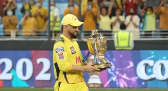 MS Dhoni with All IPL Trophies