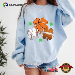 St Patricks Day Shamrock Basketball T-shirt