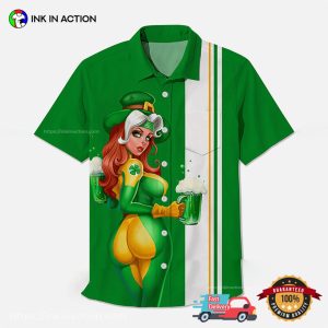 St. Saint Patrick’s Leprechaun Girl Green Hawaiian T-shirt