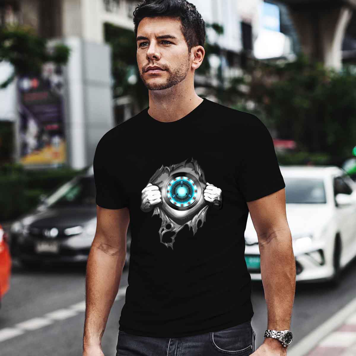 Inside Iron Man Chest Arc Reactor Shirt - Lesgusa