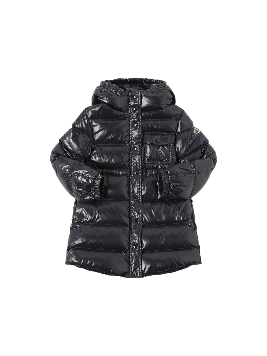 Moncler Dacca Nylon Down Long Parka In Navy