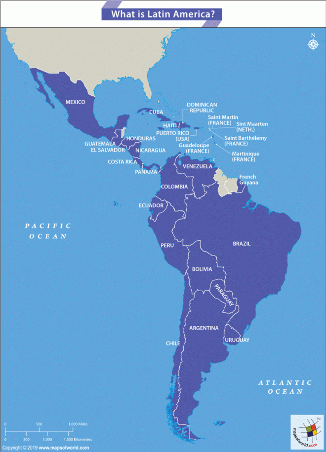 Map of Latin America