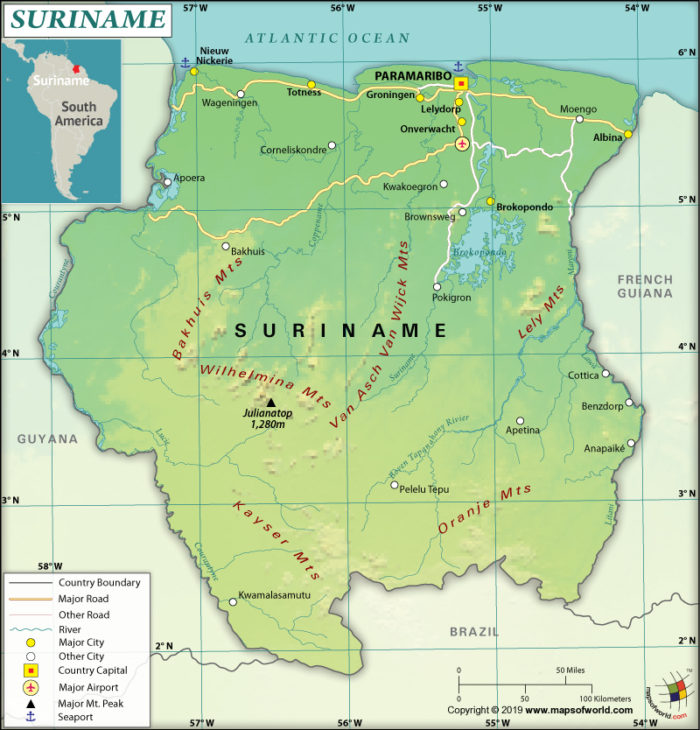 Suriname Political Map