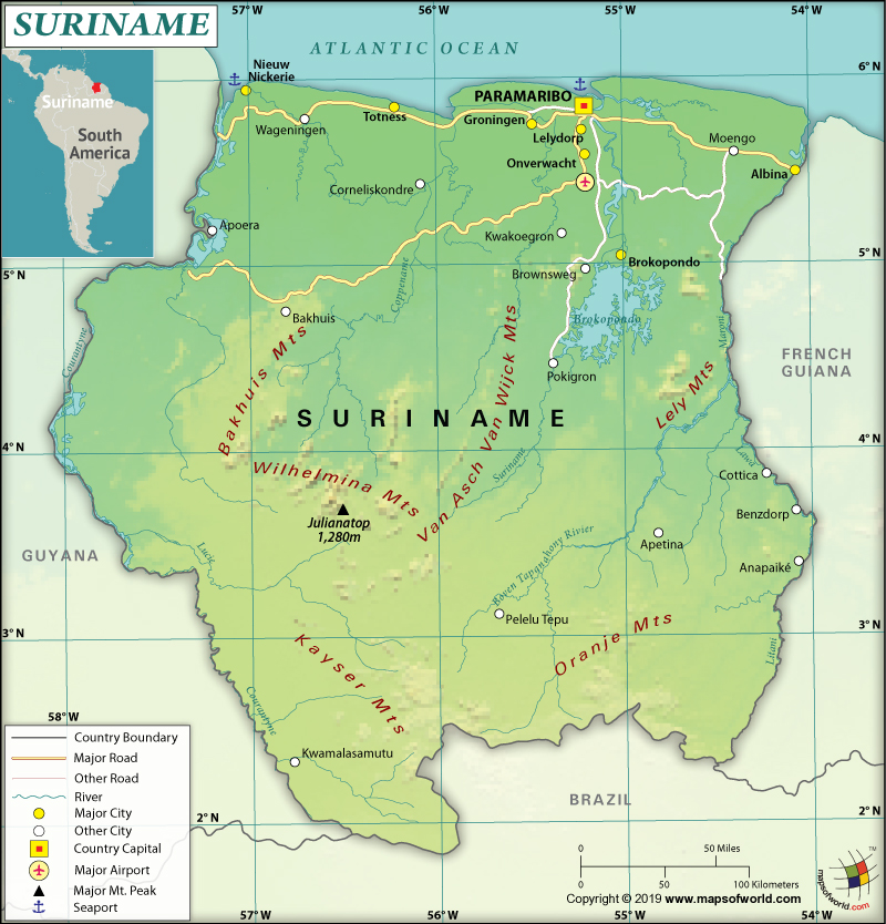 Suriname Map