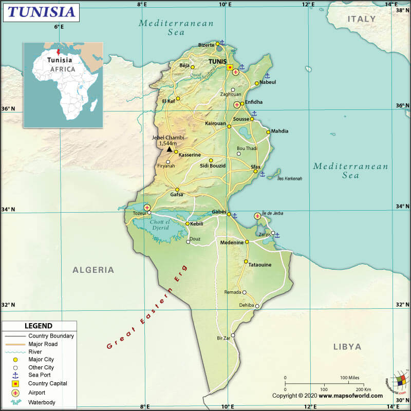 Map of Tunisia