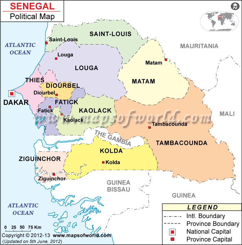 Senegal Africa Map