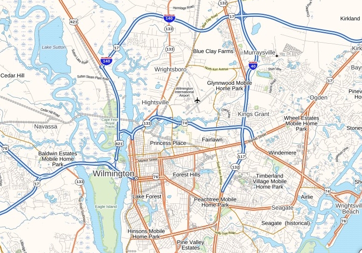 Wilmington International Airport Map