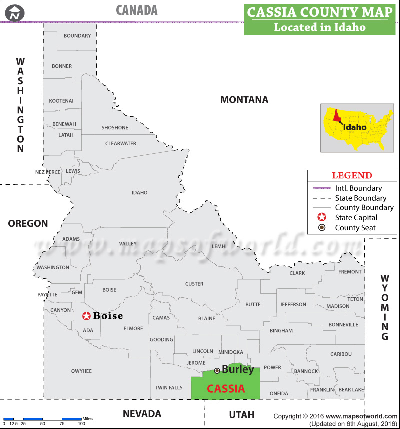 Cassia County Map, Idaho