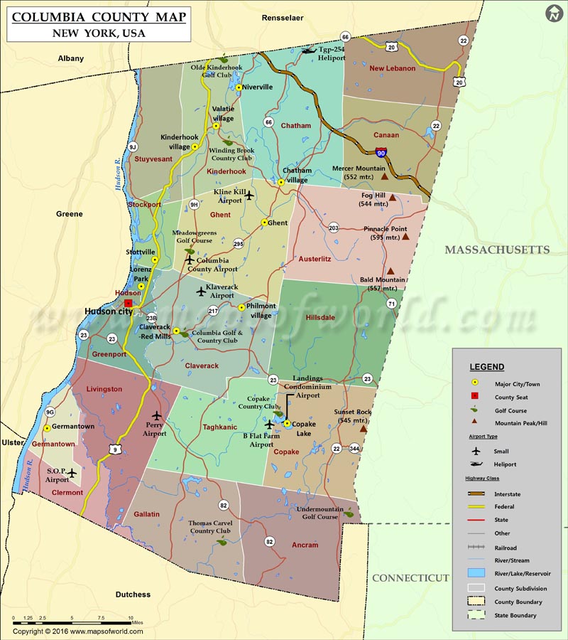 Columbia Country Map