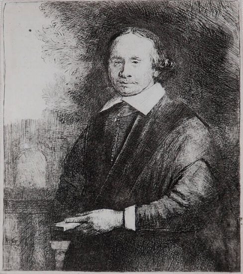 Rembrandt Etching, Jan Antonides van der Linden, Professor of Medicine, c. 1665