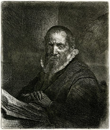 Rembrandt Etching, Jan Cornelis Sylvius, 1633