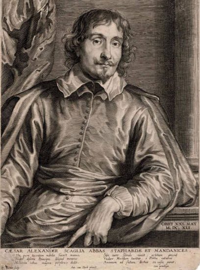 Anthony van Dyck Engraving, Cesar Alexander Scaglia (César-Alexandre Scaglia), c. 1654