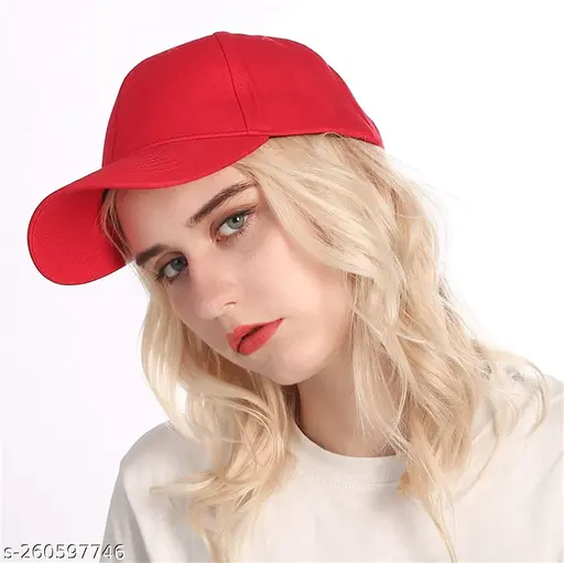 Casual Modern Men Caps & Hats Men Boys Stylish Funky Baseball Adjustable  Caps Stylish Men Red