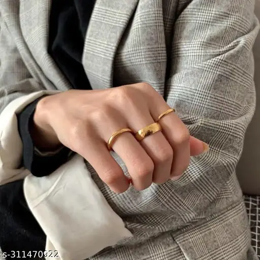 Gold Band Ring | Simple Plain Gold Ring | Gold Stackable Rings | Thin Thick  Band Ring | Gold Wedding Ring | Waterproof | Stainless Steel