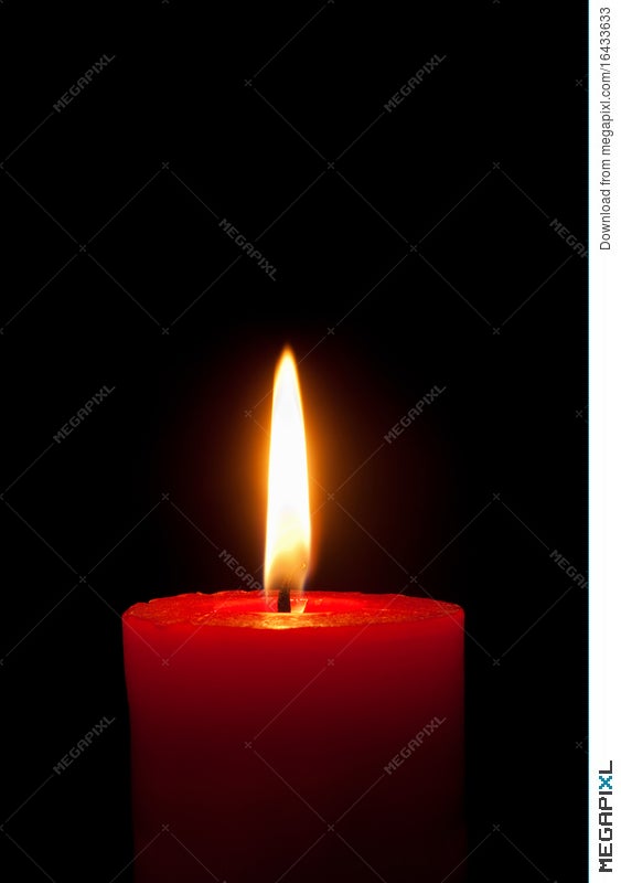 A Red Candle In Front Of Black Background Stock Photo 16433633 - Megapixl