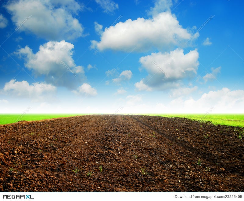 Soil Background Blue Sky Stock Photo 23286405 - Megapixl