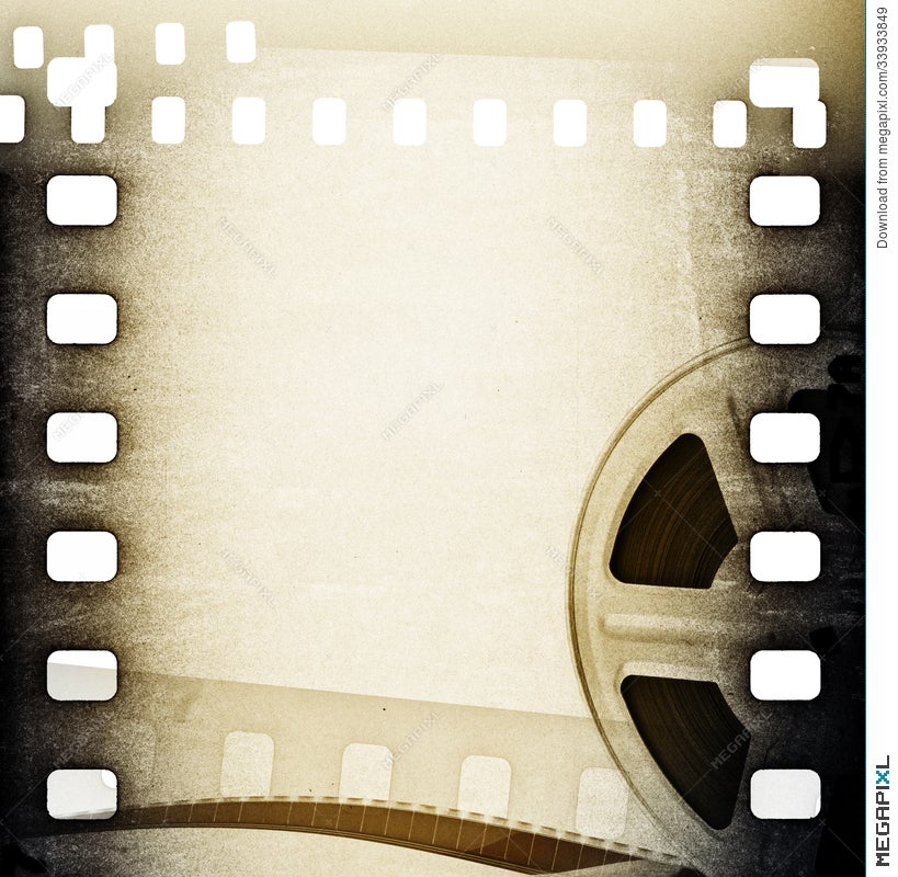 Old Motion Picture Film Reel With Film Strip. Vintage Background  Illustration 33933849 - Megapixl