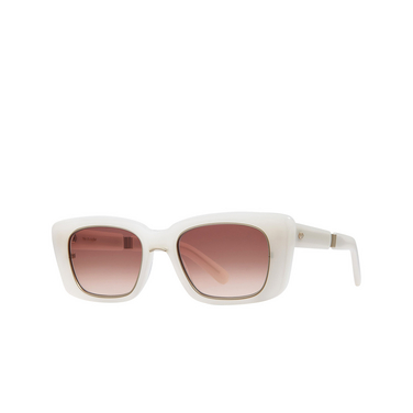 Mr. Leight CARMAN S Sunglasses POR-M12KG/MVG porcelain-matte 12k white gold - three-quarters view