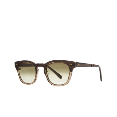 Mr. Leight HANALEI II S Sunglasses BKTR-ATG/ELM black tar-antique gold/elm - three-quarters view