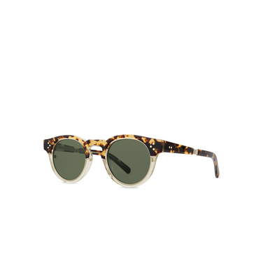 Mr. Leight KENNEDY S Sunglasses BOTO-12KMWG/GRN bohemian tortoise-12k matte white gold - three-quarters view