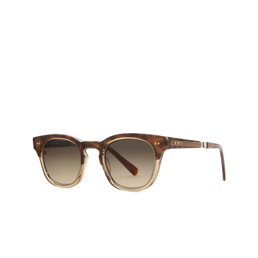 Mr. Leight HANALEI II S Sunglasses TOPL-12KG/DCHG topaz laminate-12k white gold - three-quarters view