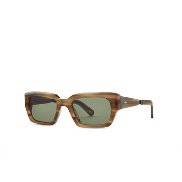 Mr. Leight MAVERICK S Sunglasses MACA-ATG/SFBOXGRN macadamia-antique gold - three-quarters view