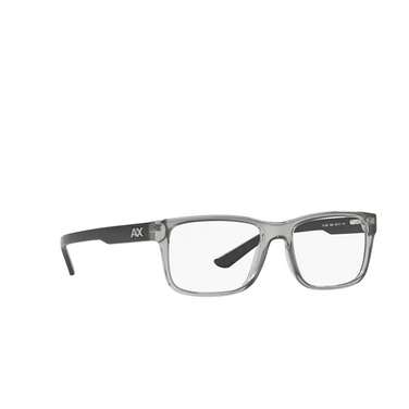 Armani Exchange AX3016 Eyeglasses 8239 shiny transparent grey - three-quarters view