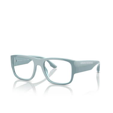 Armani Exchange AX3112U Eyeglasses 8352 metalized light blue / grey - three-quarters view