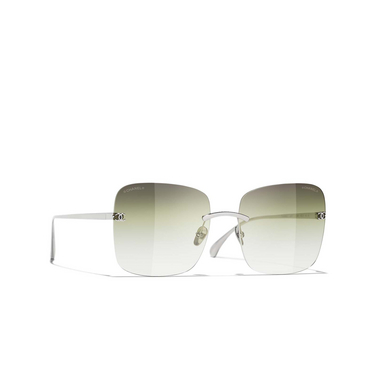 CHANEL square Sunglasses C124E1 silver - three-quarters view