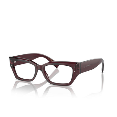 Dolce & Gabbana DG3387 Eyeglasses 3045 transparent violet - three-quarters view