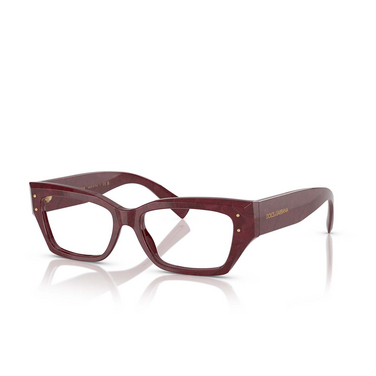 Dolce & Gabbana DG3387 Eyeglasses 3442 bordeaux lace - three-quarters view