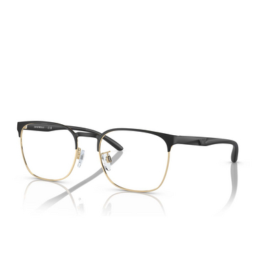 Emporio Armani EA1135D Eyeglasses 3375 matte black / pale gold - three-quarters view